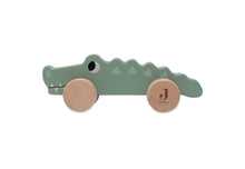 Load image into Gallery viewer, Wooden Crocodile on Wheels Jungle Jambo