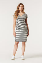 Load image into Gallery viewer, Maternity Dress Nursing Stripes