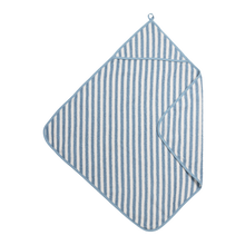 Load image into Gallery viewer, Hooded Towel Jaquard Fat Stripe Jeans Blue