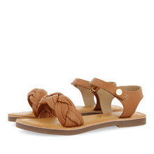 Load image into Gallery viewer, Sandal Braided Tan & Pink