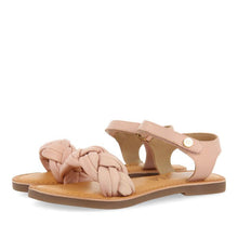 Load image into Gallery viewer, Sandal Braided Tan & Pink