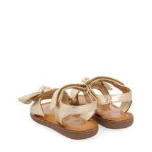 Load image into Gallery viewer, Sandals with Bow Metallic Gold