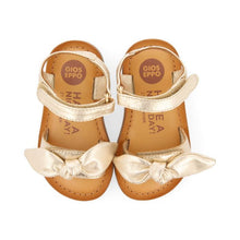 Load image into Gallery viewer, Sandals with Bow Metallic Gold