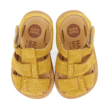 Load image into Gallery viewer, Sandal Leather Strappy Mustard & Navy