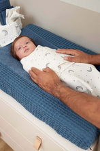 Load image into Gallery viewer, Wrapper Swaddle Moon Indigo (0-3 months)