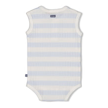 Load image into Gallery viewer, Romper Rib Stripes Blue Ocean