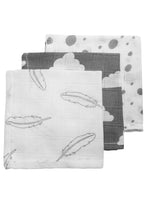 Load image into Gallery viewer, Hydrophilic Mouth Cloths Feather Clouds Grey (3 pcs)