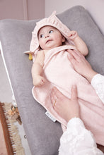 Load image into Gallery viewer, Hooded Towel Terry Ruffle Soft Pink