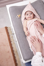 Load image into Gallery viewer, Hooded Towel Terry Ruffle Soft Pink
