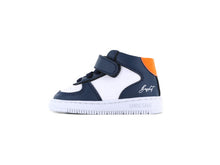 Load image into Gallery viewer, Baby Proof High Leather Sneaker Blue/White/Orange - BABY-PROOF®