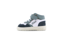 Load image into Gallery viewer, Baby Proof High Leather Sneaker Blue/Silver - BABY-PROOF®