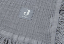 Load image into Gallery viewer, Blanket 75*100 Muslin Fringe Storm Grey