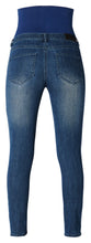 Load image into Gallery viewer, Maternity Jeans over the belly Skinny Blue