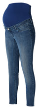 Load image into Gallery viewer, Maternity Jeans over the belly Skinny Blue