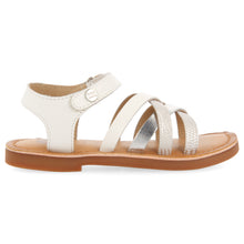 Load image into Gallery viewer, Sandal Metallic Strap Gold & White