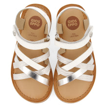 Load image into Gallery viewer, Sandal Metallic Strap Gold & White
