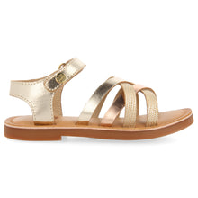 Load image into Gallery viewer, Sandal Metallic Strap Gold & White