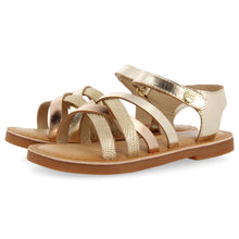 Load image into Gallery viewer, Sandal Metallic Strap Gold & White