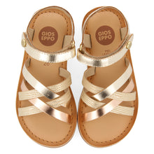 Load image into Gallery viewer, Sandal Metallic Strap Gold & White