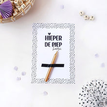 Load image into Gallery viewer, Ansichtkaart met Goud Kaarsje Hieperdepiep Hoera