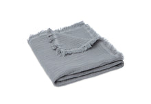 Load image into Gallery viewer, Blanket 75*100 Muslin Fringe Storm Grey