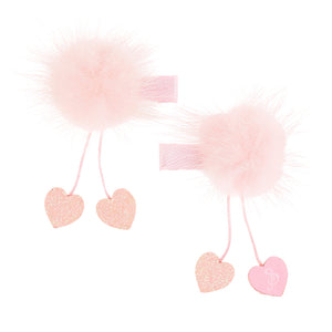 Hairclip Pompom Light Pink 2 pc