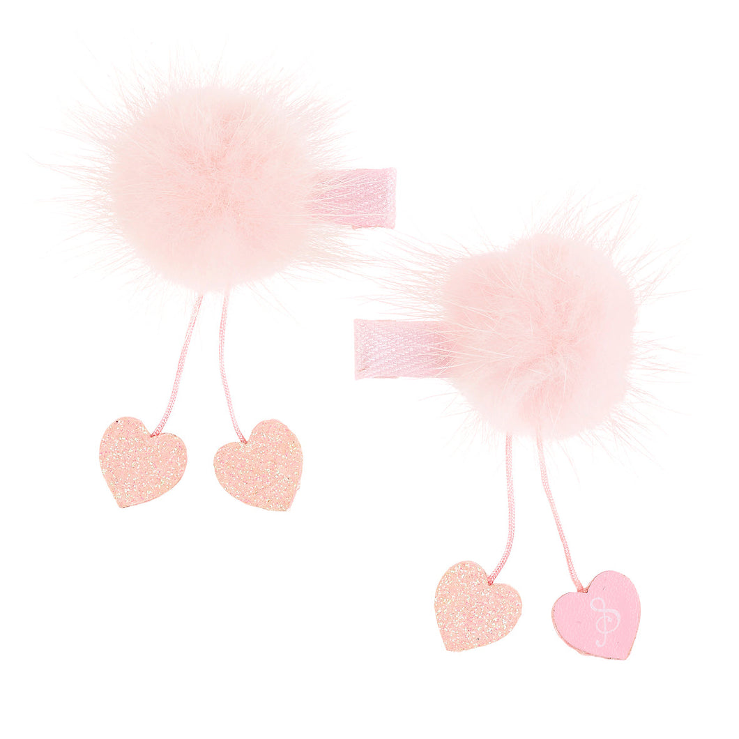 Hairclip Pompom Light Pink 2 pc