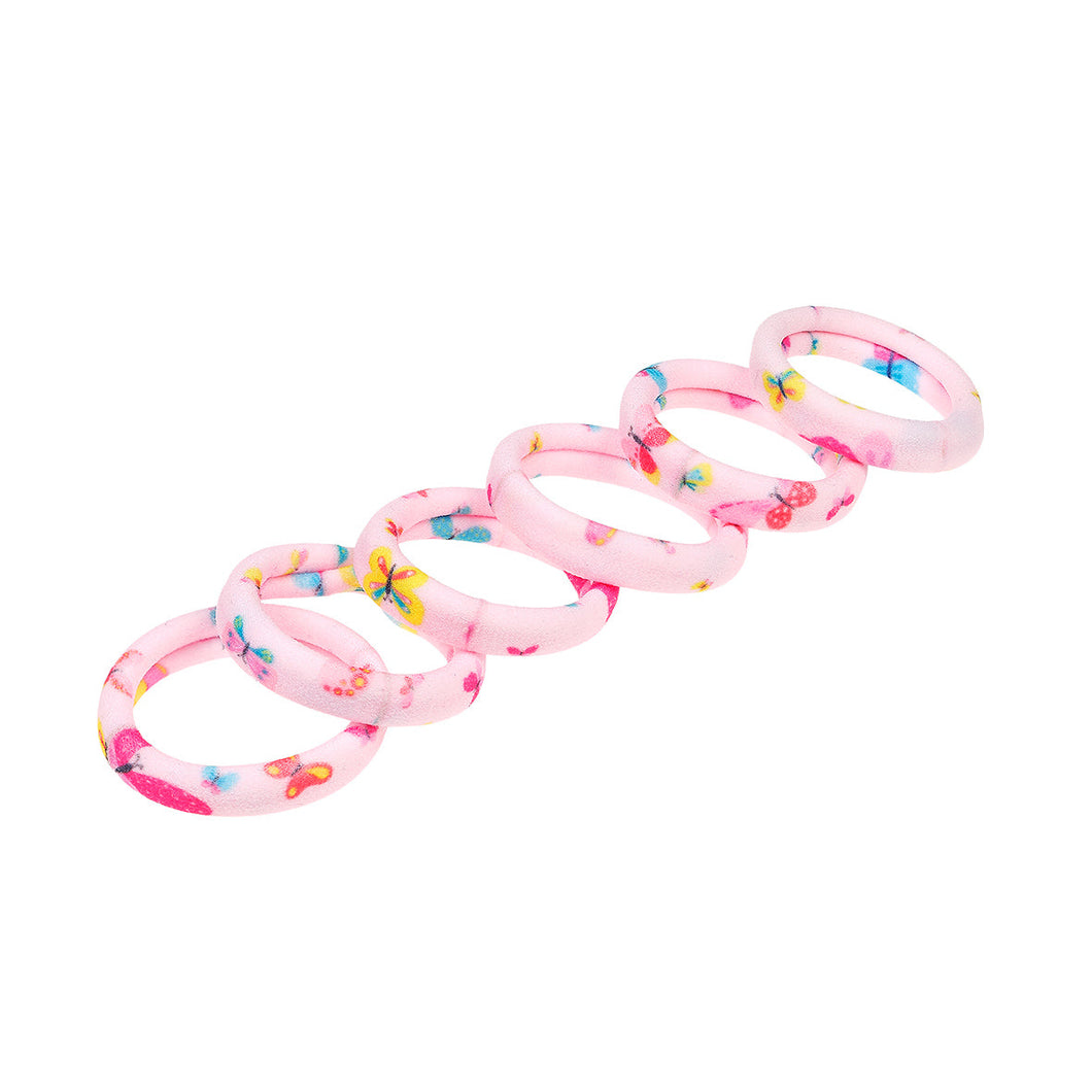 Hair Elastic Butterfly 6 pc