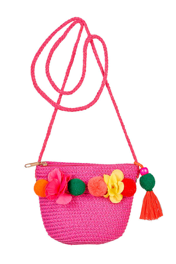 Bag Pink Pompons & Flowers