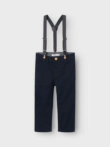 Pants Chino Classic with Braces Dark Sapphire