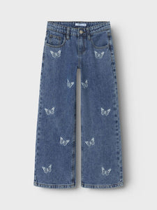 Jeans Wide Denim Butterfly