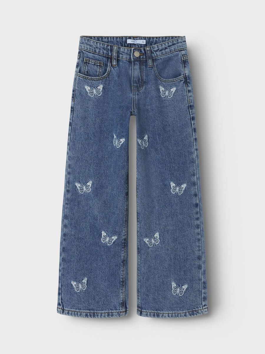 Jeans Wide Denim Butterfly