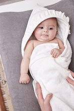 Load image into Gallery viewer, Hooded Towel Terry Ruffle Off-White
