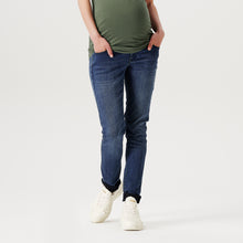 Load image into Gallery viewer, Maternity Jeans Skinny Over the Belly Blue Denim
