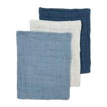 Load image into Gallery viewer, Hydrophilic Wash Cloths Hydrophilic Pre-Washed Natural / Jeans Blue / Indigo (3 pcs)
