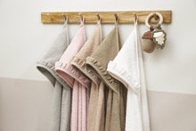 Load image into Gallery viewer, Hooded Towel Terry Ruffle Taupe
