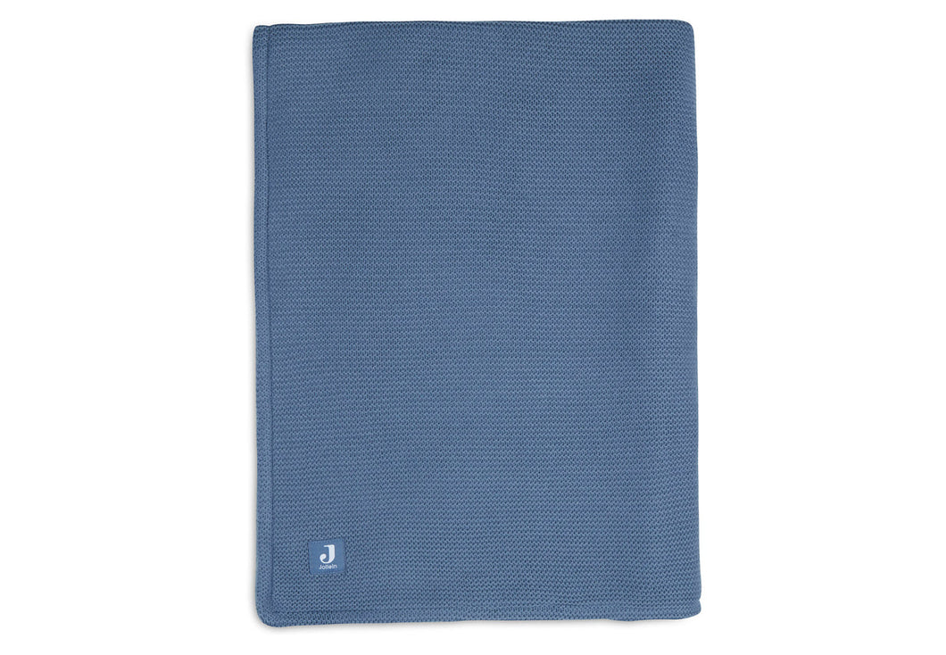 Blanket 100*150 Basic Knit Fleece Jeans Blue