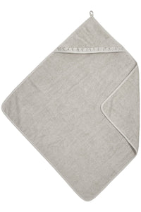 Hooded Towel Terry Ruffle Greige