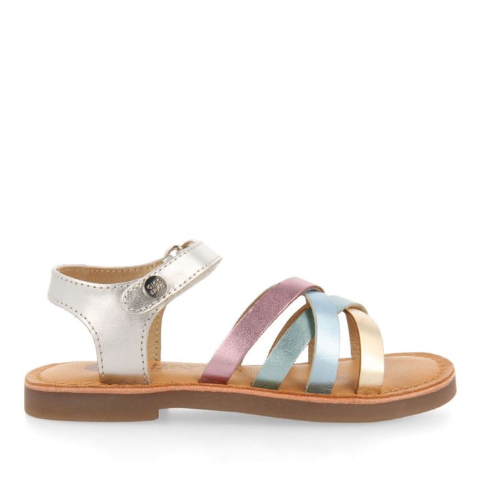 Sandal Multi-Strap Style Metalic Multicolor