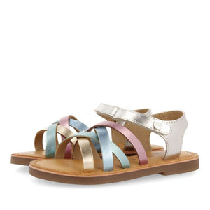 Sandal Multi-Strap Style Metalic Multicolor