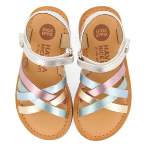 Sandal Multi-Strap Style Metalic Multicolor