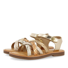 Load image into Gallery viewer, Sandal Leather Multi Strap Gold

