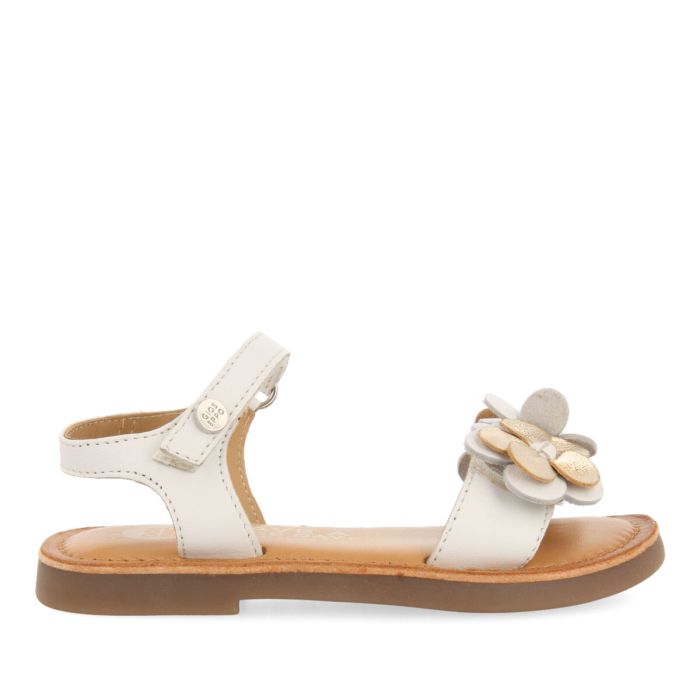 Sandals Leather Floral White