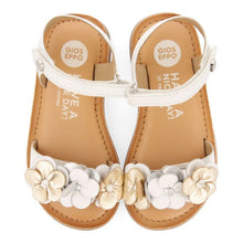 Load image into Gallery viewer, Sandals Leather Floral White
