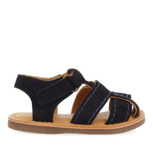 Sandal Leather Strappy Mustard & Navy