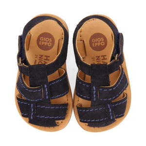 Sandal Leather Strappy Mustard & Navy