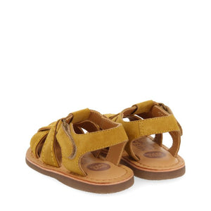 Sandal Leather Strappy Mustard & Navy