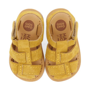 Sandal Leather Strappy Mustard & Navy