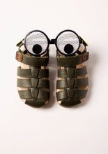 Load image into Gallery viewer, Barefoot Sandal Leather Crab Kaki &amp; Marino
