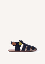 Load image into Gallery viewer, Barefoot Sandal Leather Crab Kaki &amp; Marino
